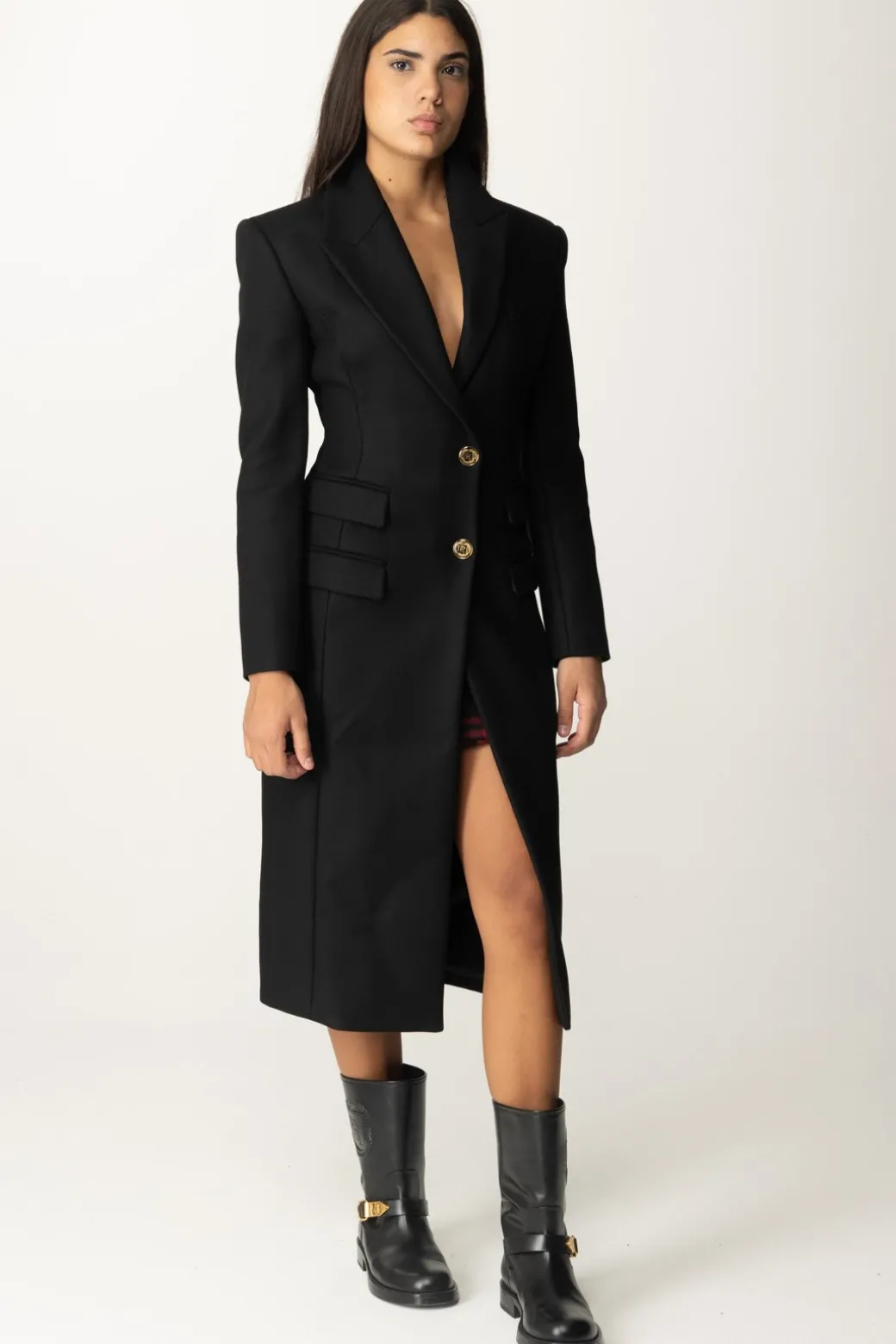 Donna Elisabetta Franchi Cappotto Smoking Lungo