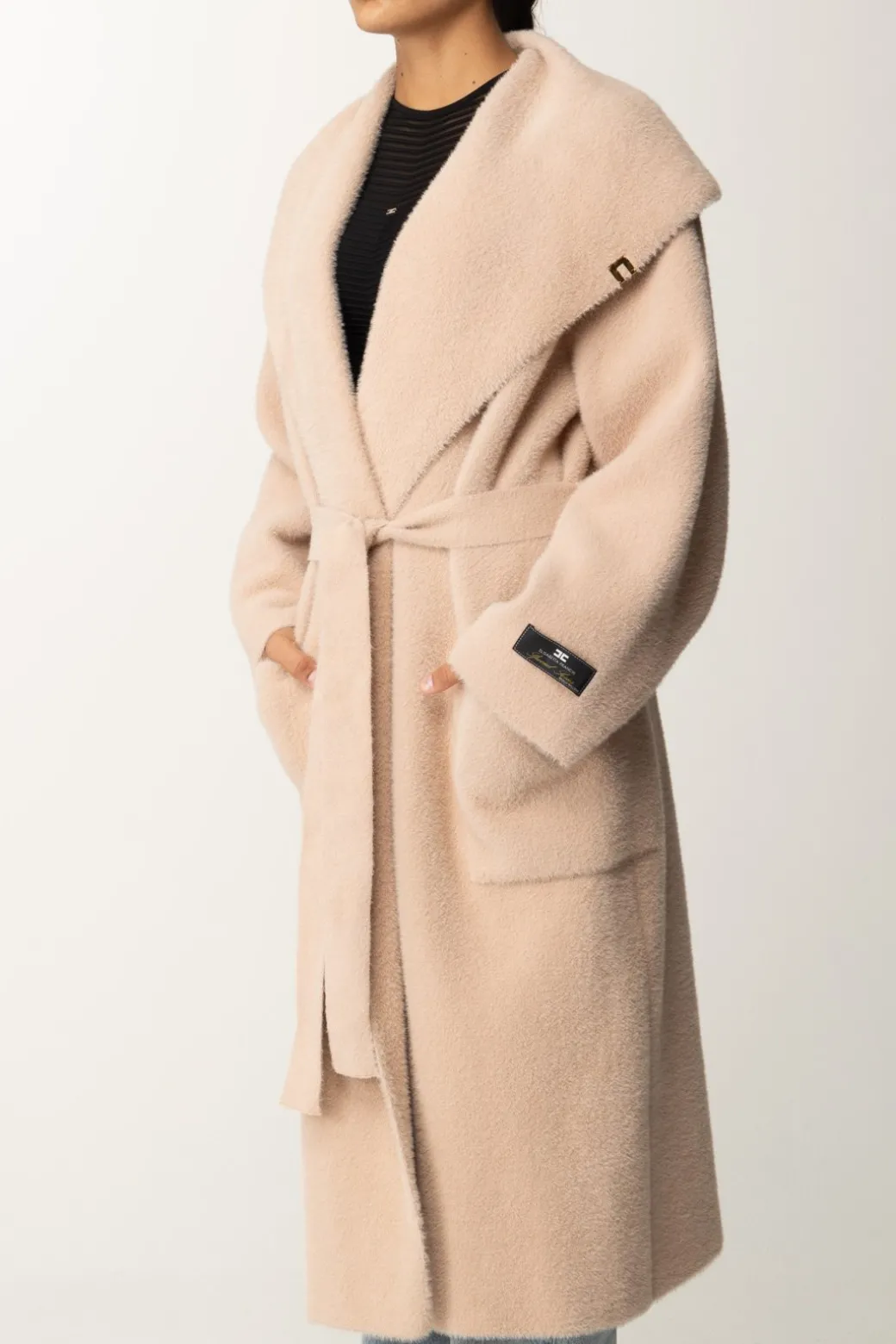 Donna Elisabetta Franchi Cappotto Vestaglia con Cintura