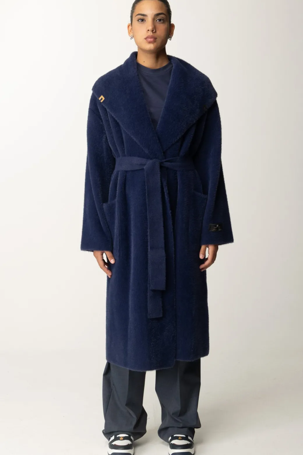 Donna Elisabetta Franchi Cappotto Vestaglia con Cintura