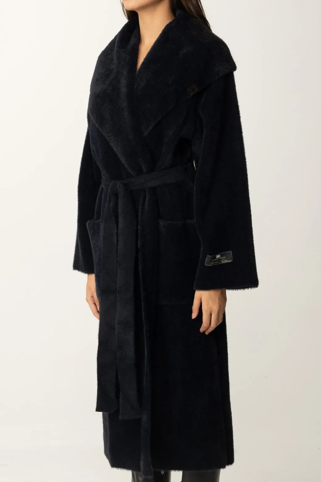 Donna Elisabetta Franchi Cappotto Vestaglia con Cintura
