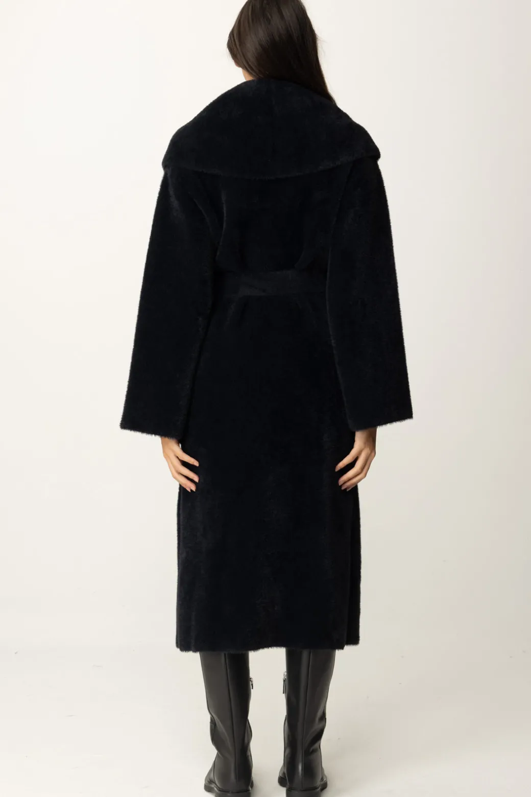 Donna Elisabetta Franchi Cappotto Vestaglia con Cintura