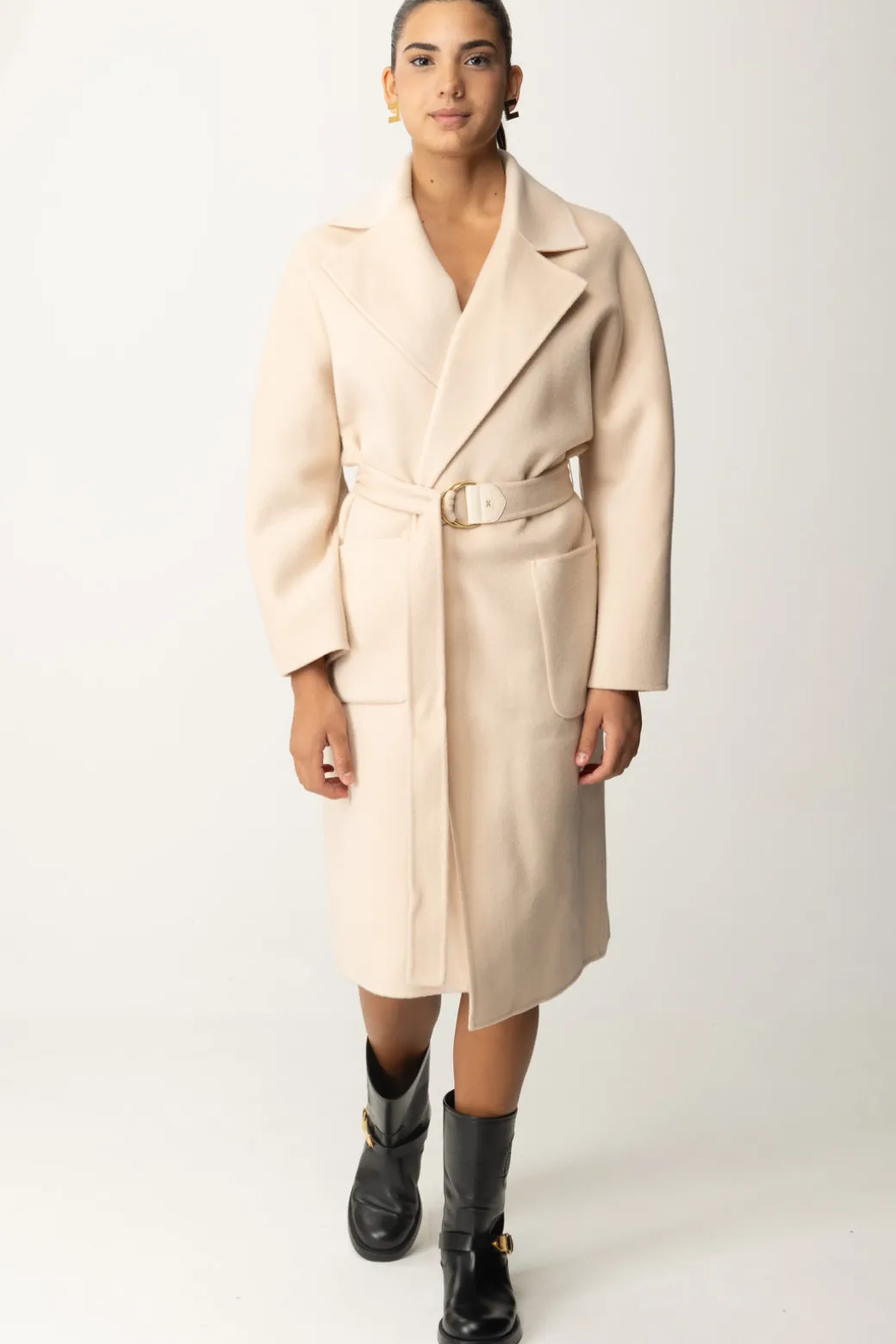 Donna Elisabetta Franchi Cappotto Vestaglia In Lana