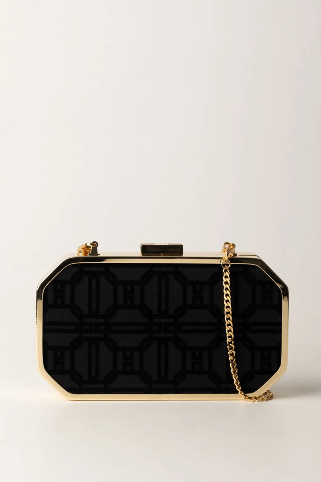Donna Elisabetta Franchi Clutch In Tessuto Flock