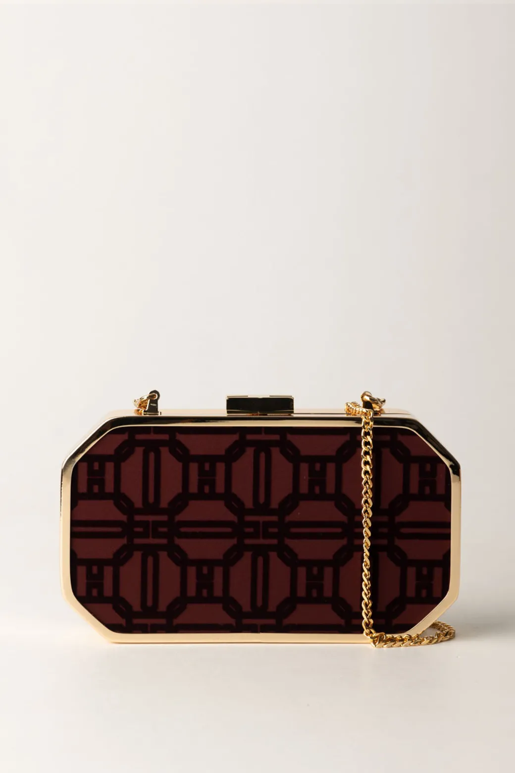 Donna Elisabetta Franchi Clutch In Tessuto Flock