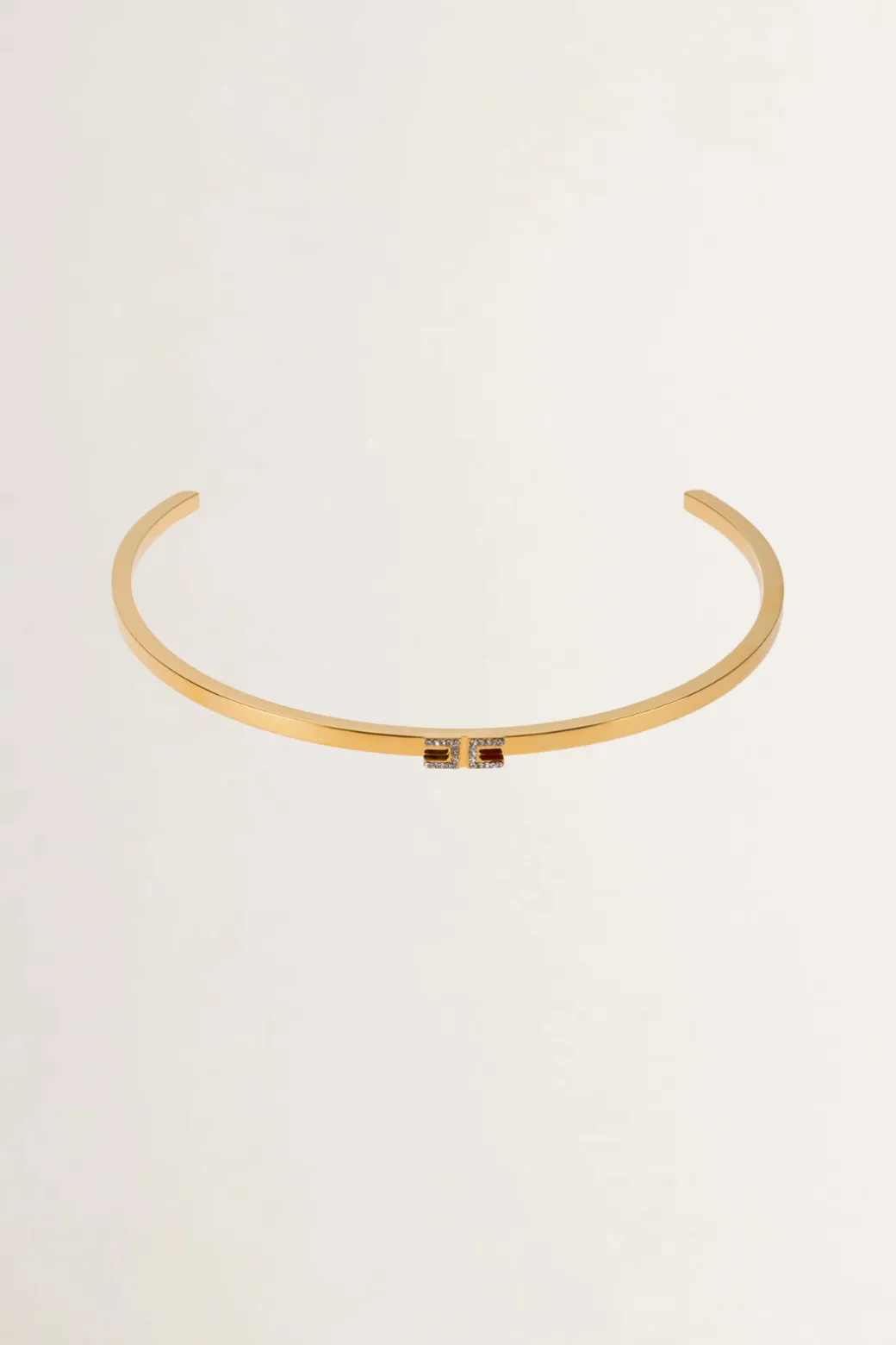 Donna Elisabetta Franchi Collana Choker Rigida con Logo