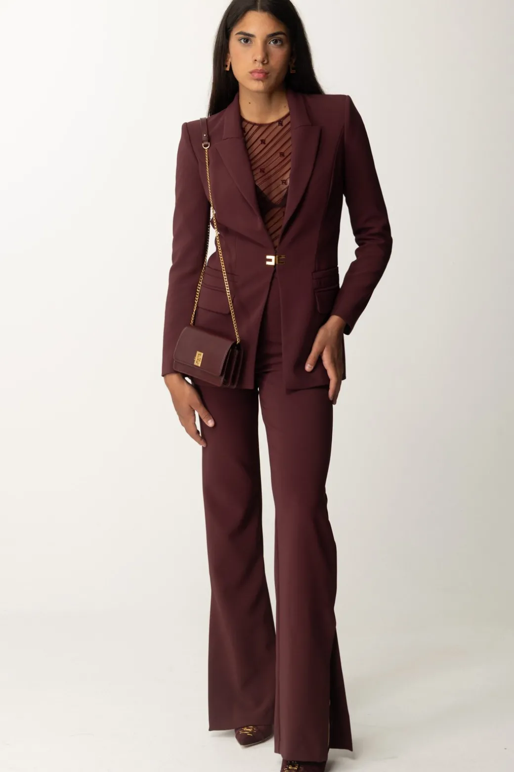 Donna Elisabetta Franchi Completo Giacca e Pantalone con Logo