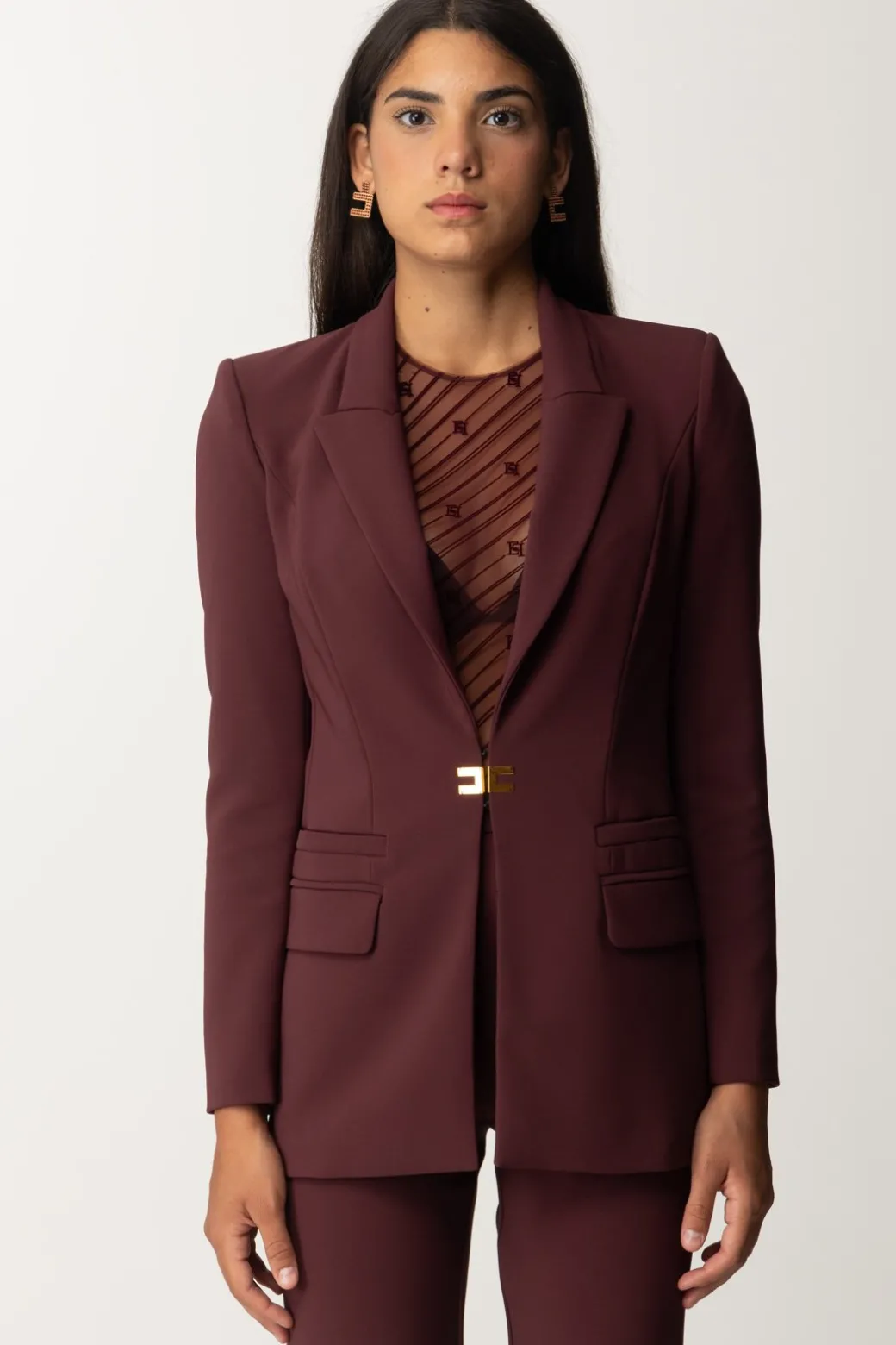 Donna Elisabetta Franchi Completo Giacca e Pantalone con Logo