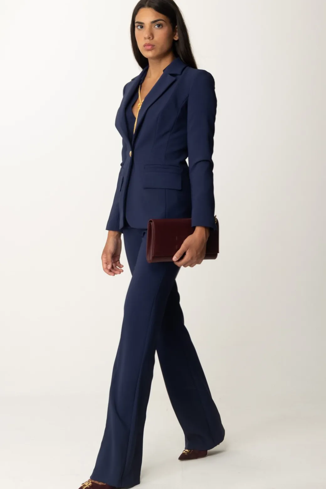 Donna Elisabetta Franchi Completo In Crepe Giacca e Pantalone