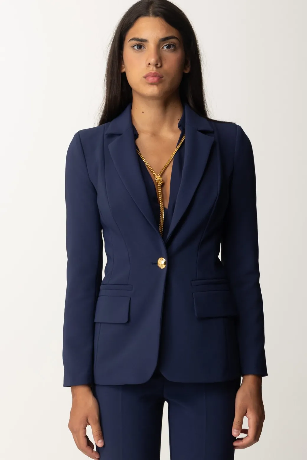 Donna Elisabetta Franchi Completo In Crepe Giacca e Pantalone