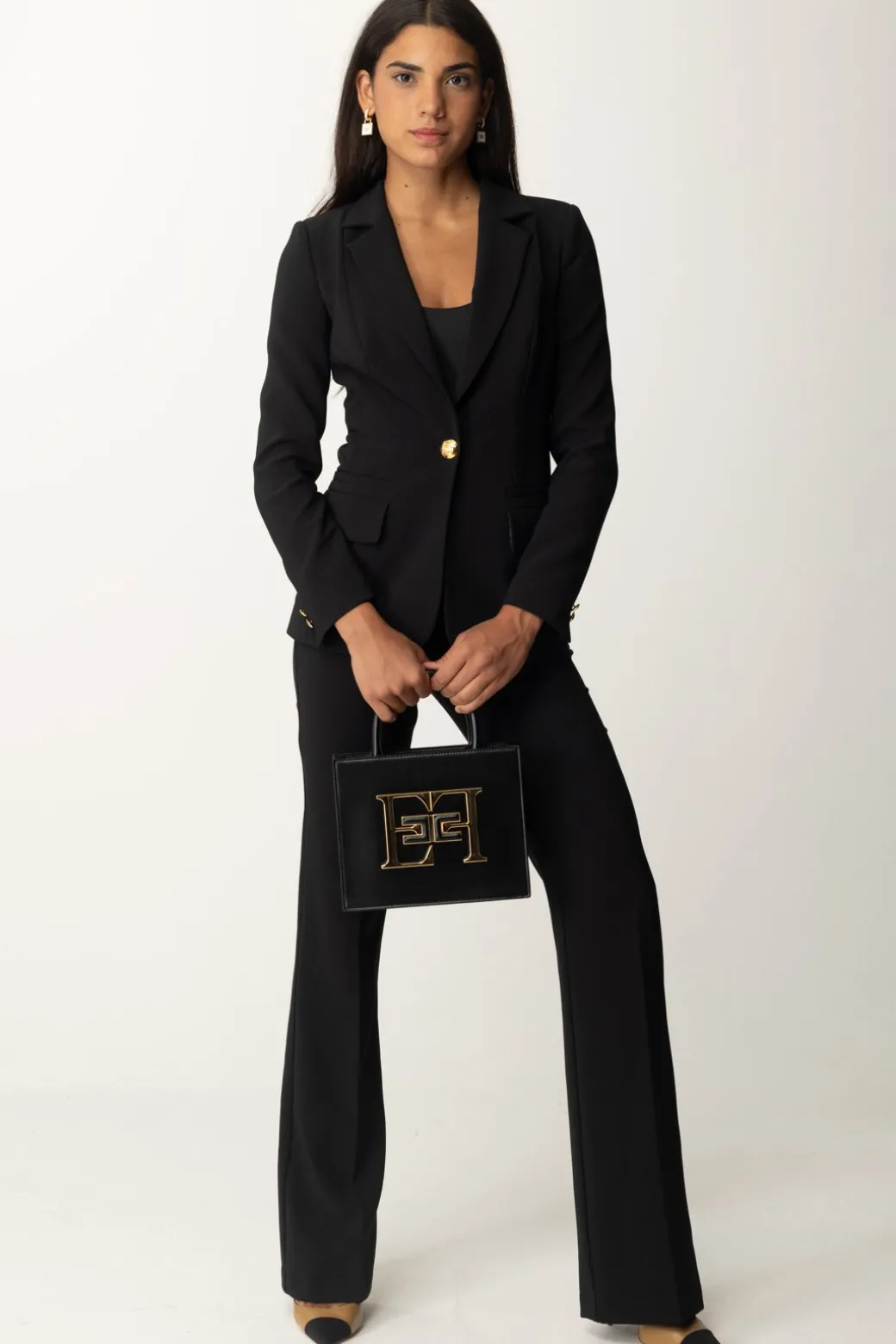 Donna Elisabetta Franchi Completo In Crepe Giacca e Pantalone
