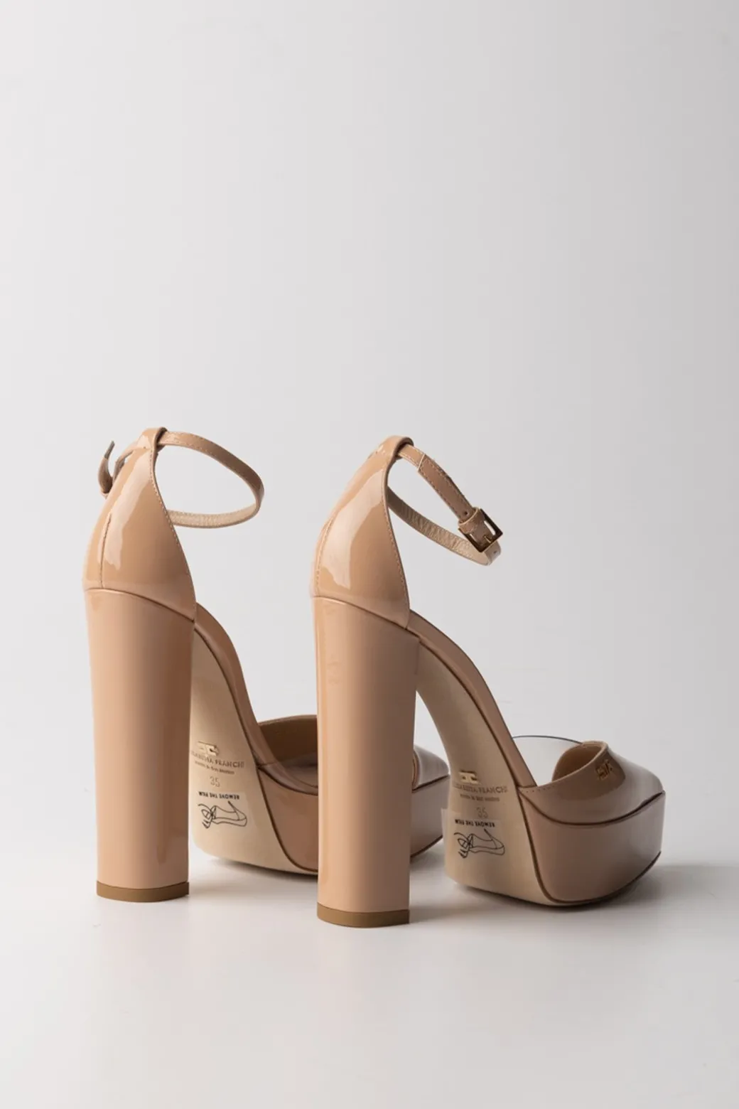 Donna Elisabetta Franchi Décolleté con Plateau e Dettagli In Pvc
