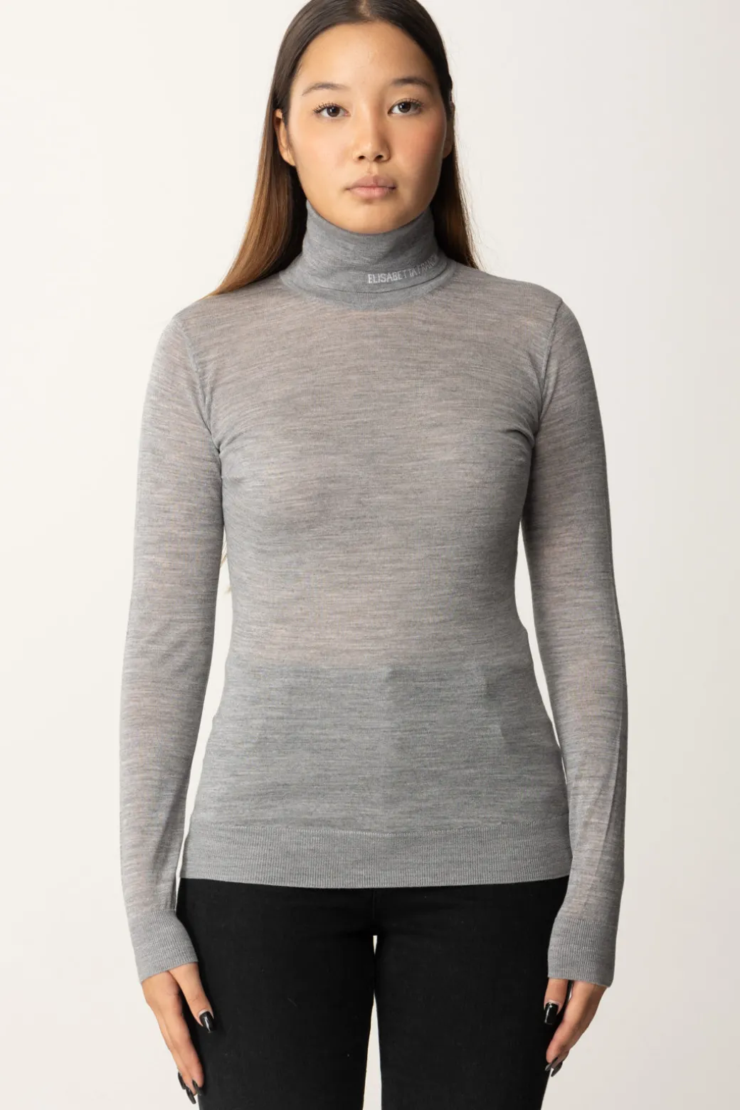Donna Elisabetta Franchi Dolcevita In Lana Merino con Logo Lettering