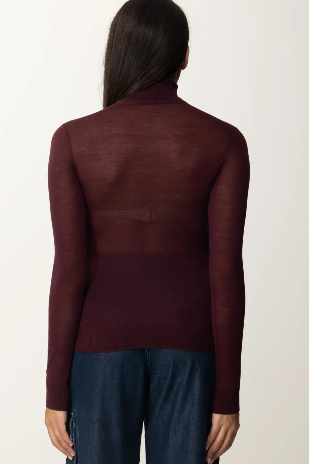 Donna Elisabetta Franchi Dolcevita In Lana Merino con Logo Lettering