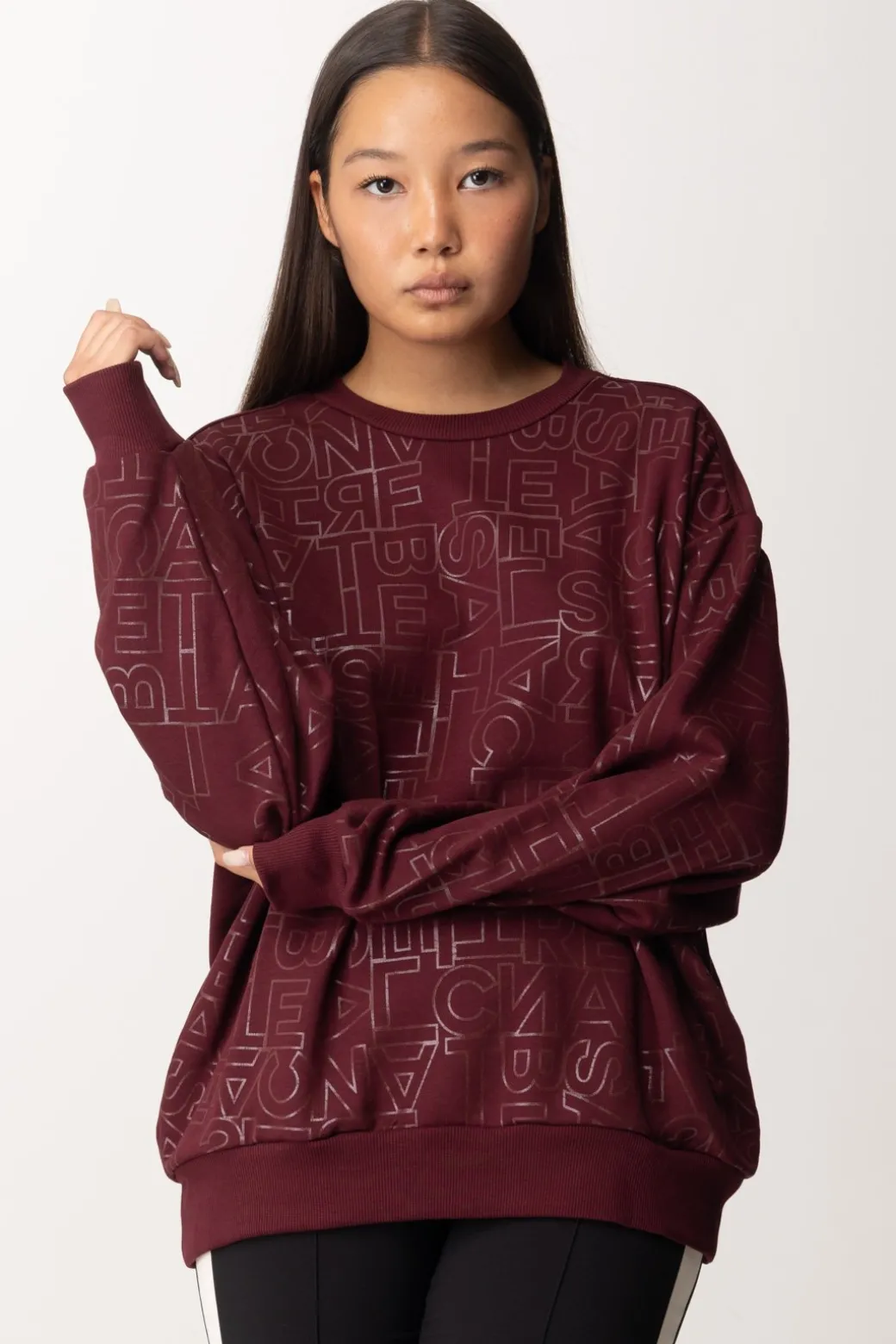 Donna Elisabetta Franchi Felpa In Cotone Lettering