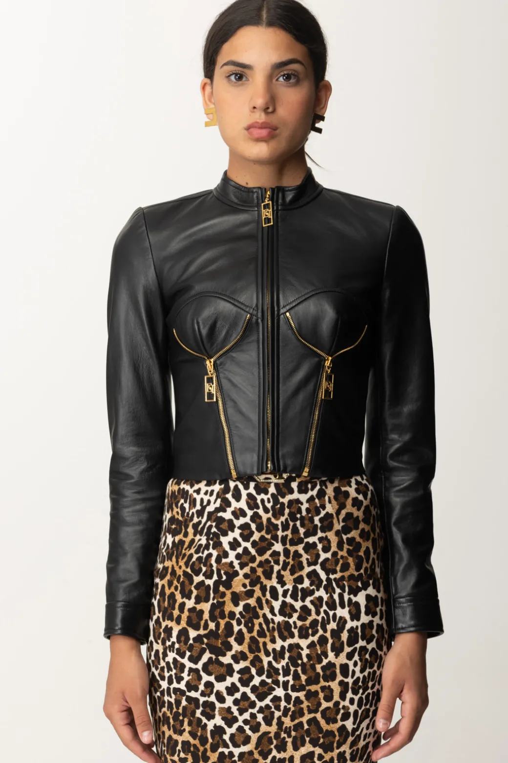 elisabetta_franchi_giacca_biker_in_pellenero_2.webp Donna Elisabetta Franchi Giacca Biker In Pelle