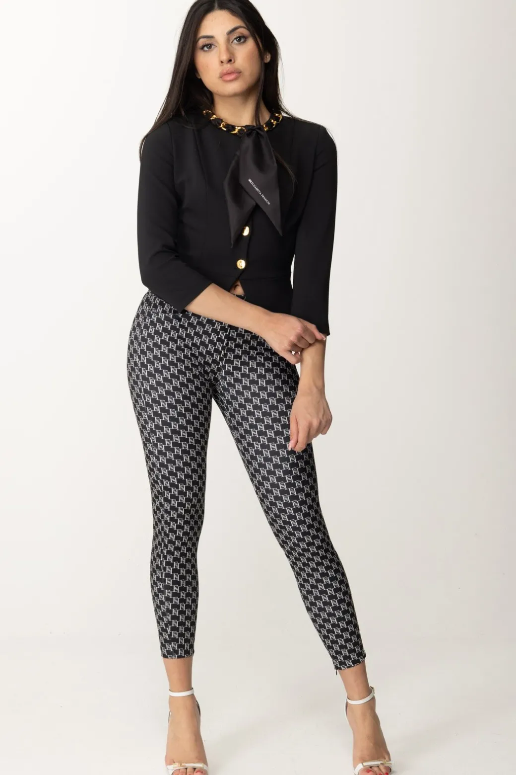 Donna Elisabetta Franchi Giacca con Accessorio In Catena