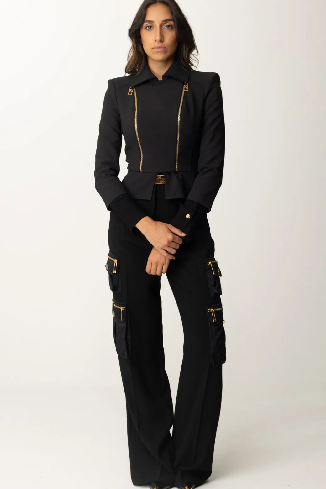 Donna Elisabetta Franchi Giacca con Baschina e Zip