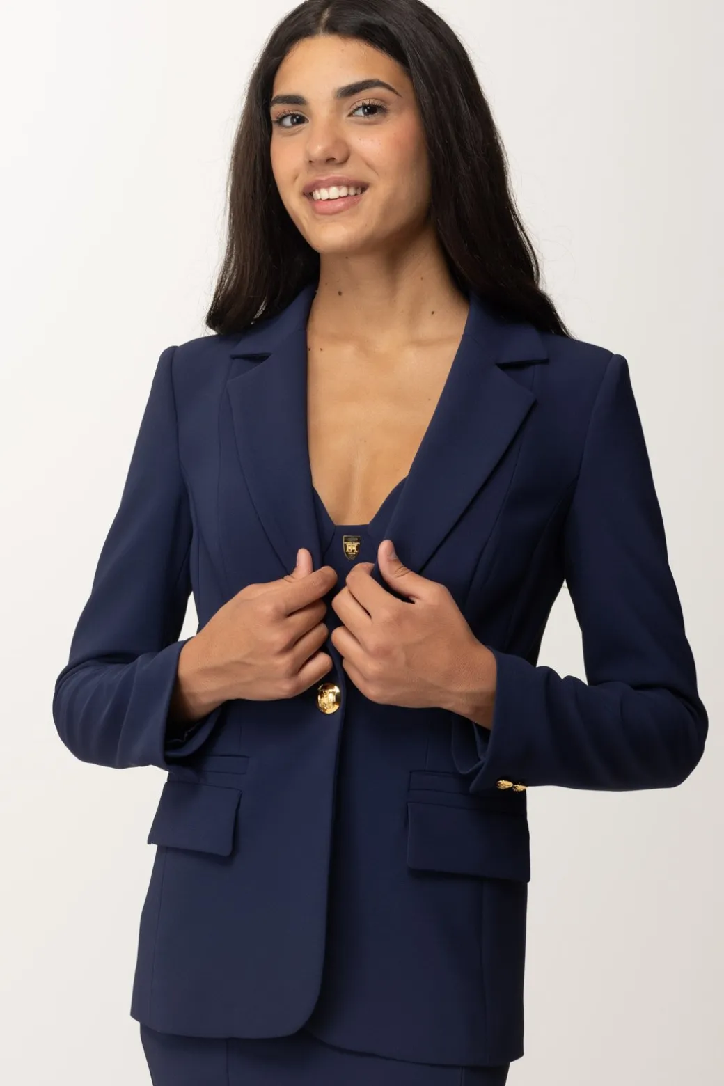 Donna Elisabetta Franchi Giacca Monopetto In Crepe Stretch