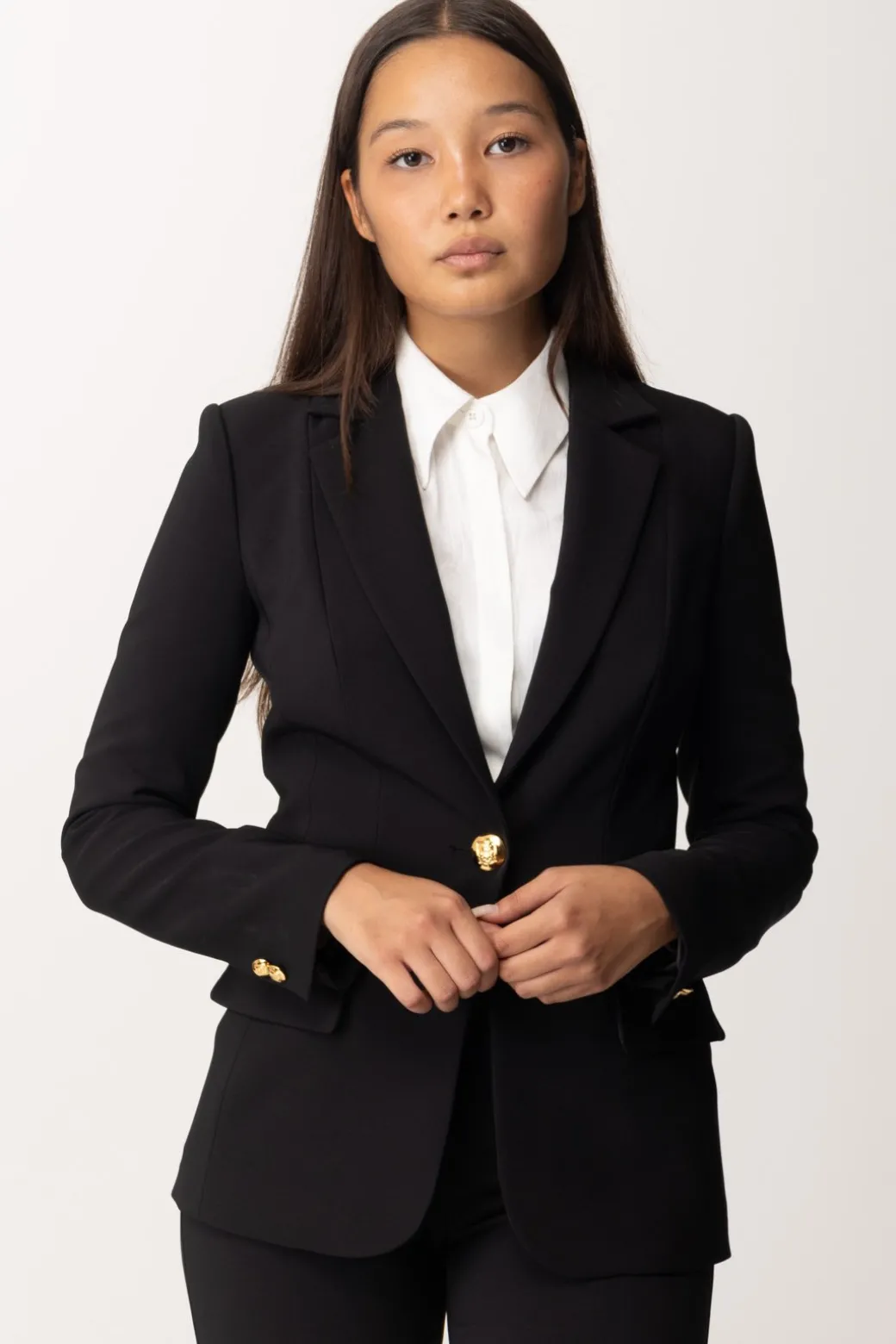 Donna Elisabetta Franchi Giacca Monopetto In Crepe Stretch