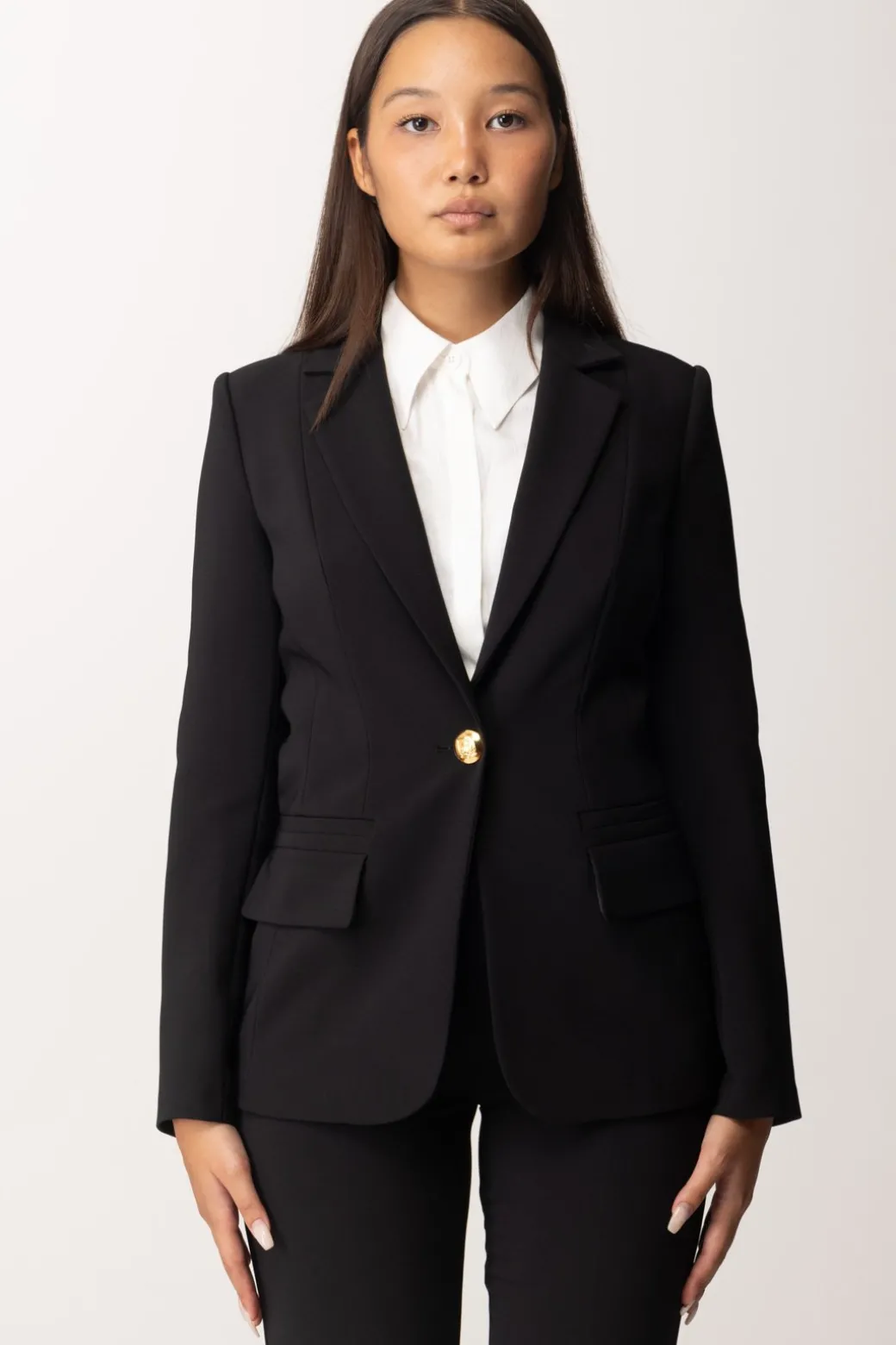 elisabetta_franchi_giacca_monopetto_in_crepe_stretchnero_2.webp Donna Elisabetta Franchi Giacca Monopetto In Crepe Stretch