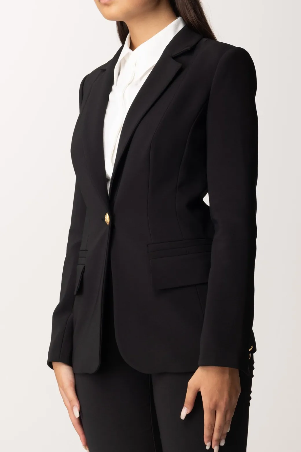 elisabetta_franchi_giacca_monopetto_in_crepe_stretchnero_3.webp Donna Elisabetta Franchi Giacca Monopetto In Crepe Stretch