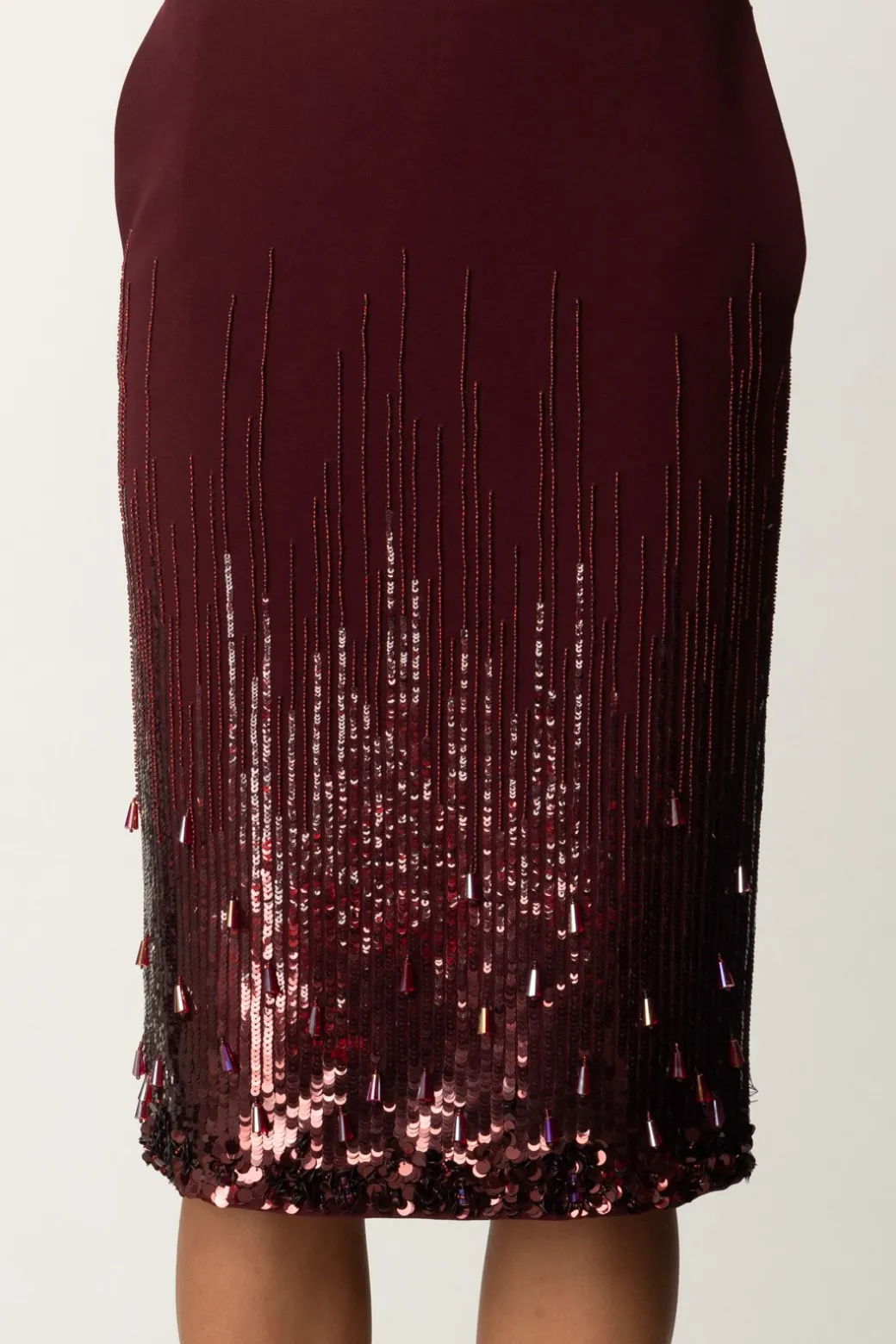 Donna Elisabetta Franchi Gonna a Tubino con Ricamo Paillettes