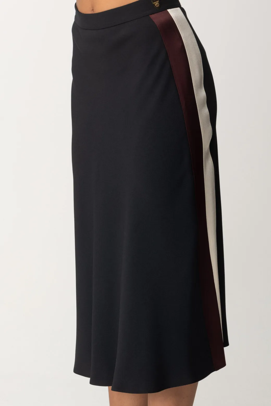 Donna Elisabetta Franchi Gonna In Satin con Bande Colorate