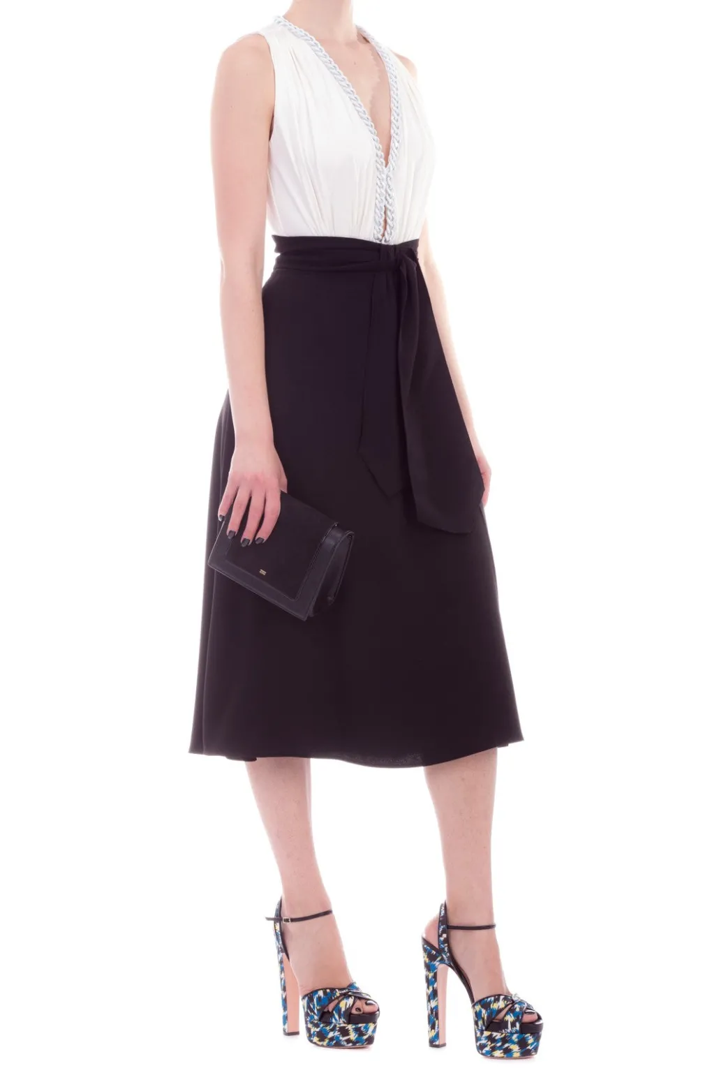 Donna Elisabetta Franchi Gonna Longuette con Nodo In Vita