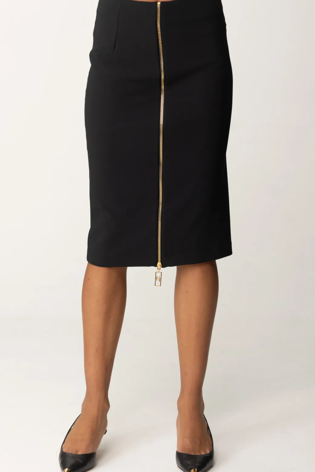 Donna Elisabetta Franchi Gonna Midi a Tubo con Zip