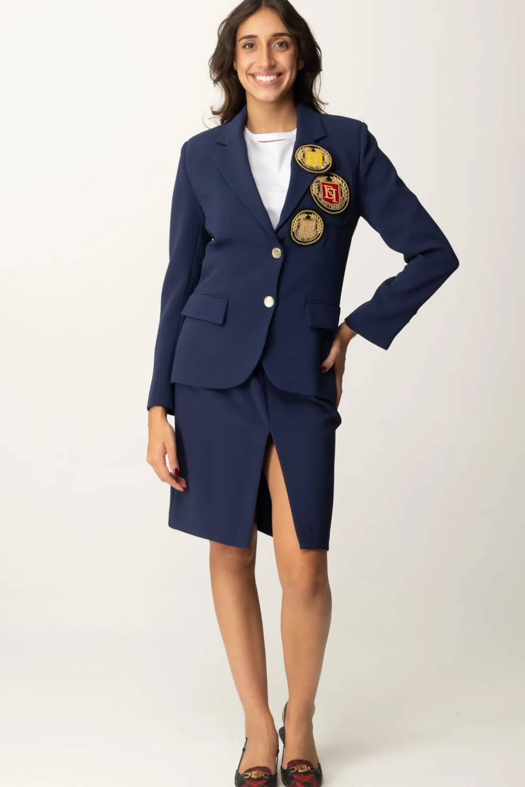 Donna Elisabetta Franchi Gonna Midi con Pinces