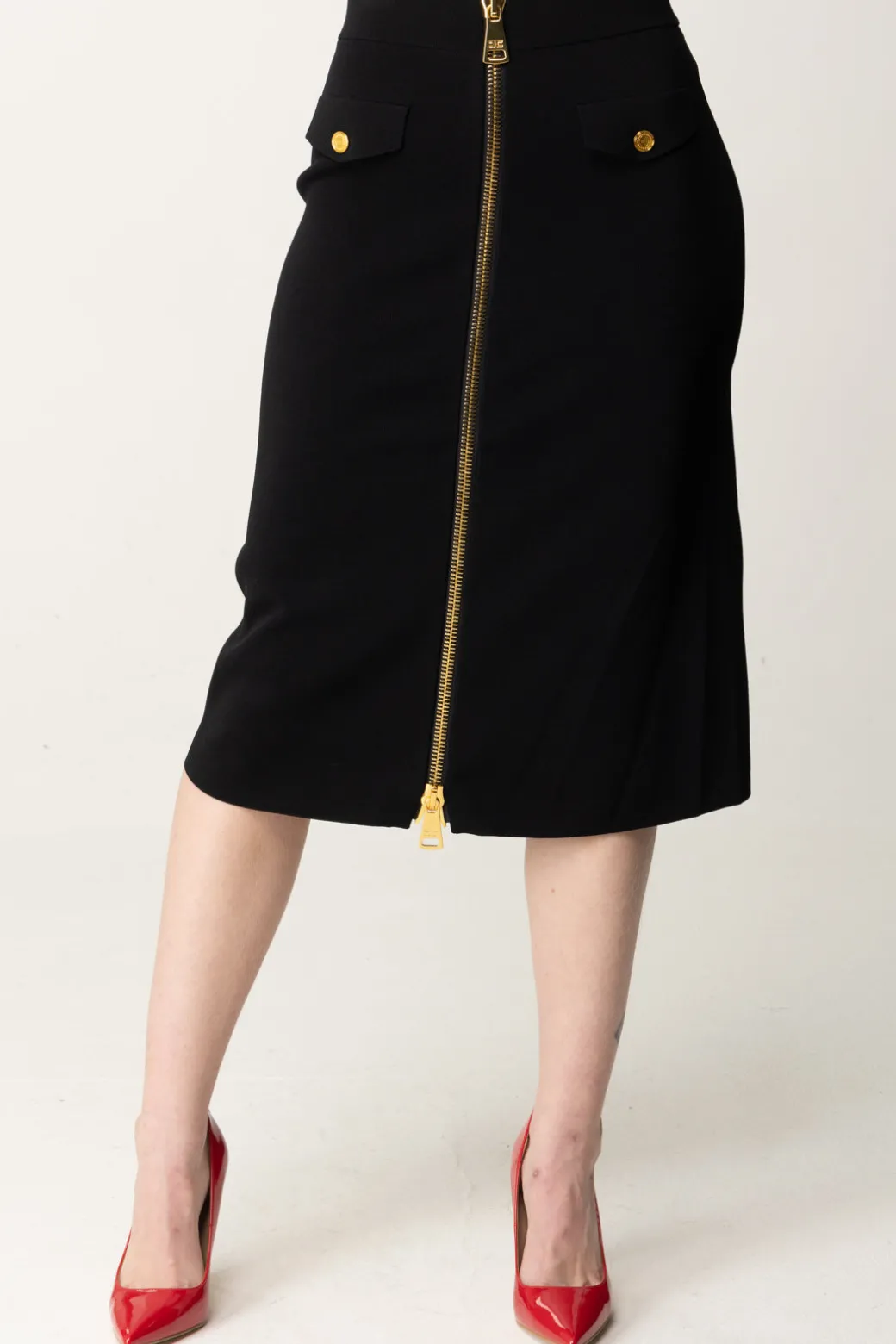 Donna Elisabetta Franchi Gonna Midi con Zip