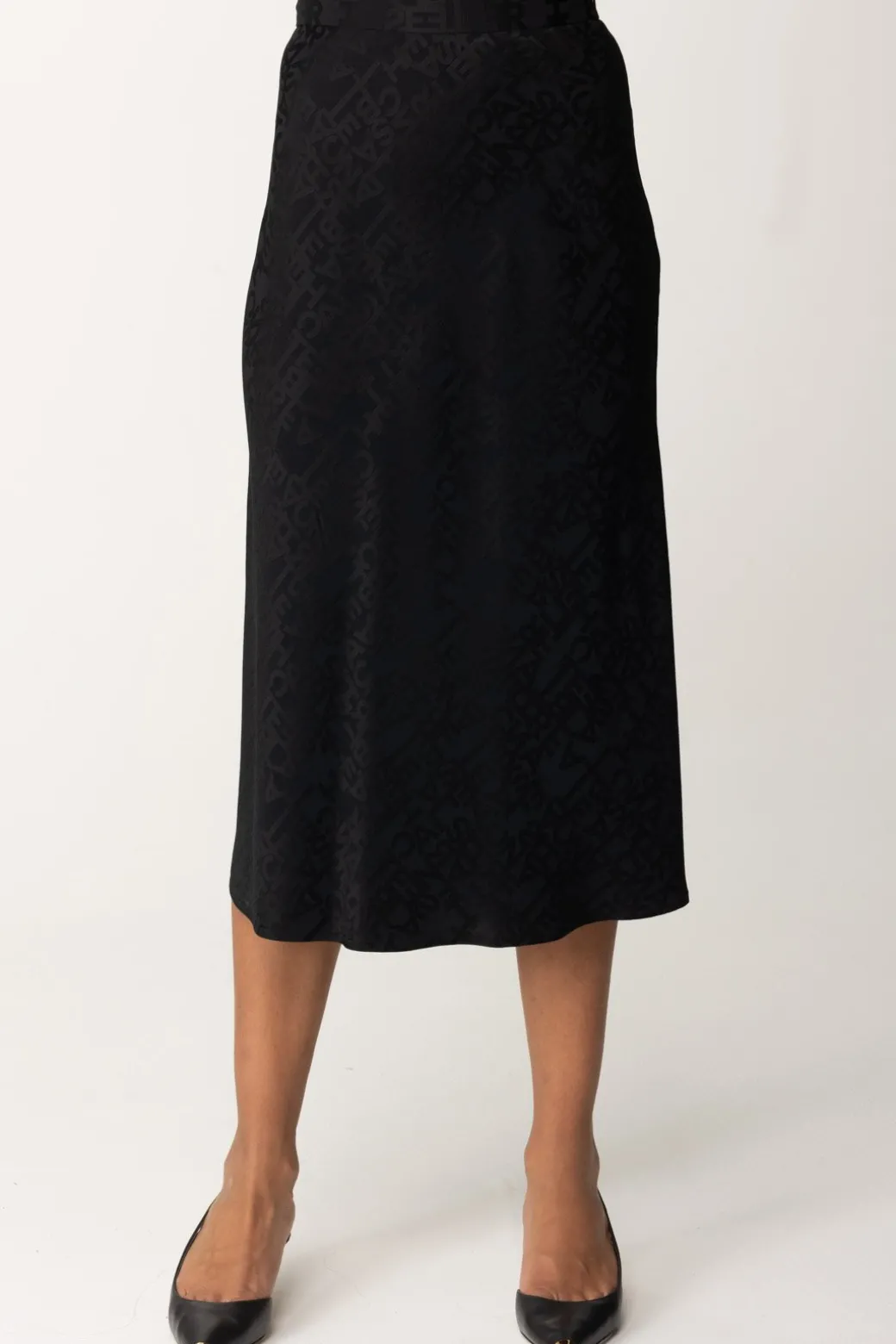 Donna Elisabetta Franchi Gonna Midi In Crêpe Jacquard