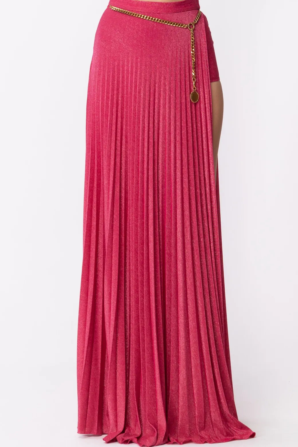 Donna Elisabetta Franchi Gonna Plissettata In Lurex