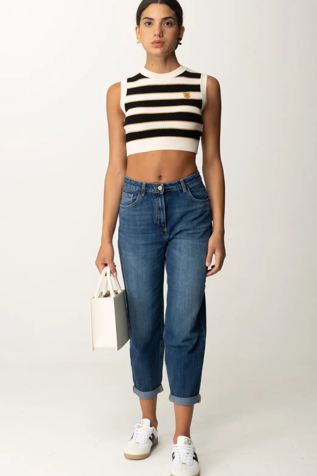 elisabetta_franchi_jeans_boyfriend_con_placca_logoblue_denim_6.webp Donna Elisabetta Franchi Jeans Boyfriend con Placca Logo