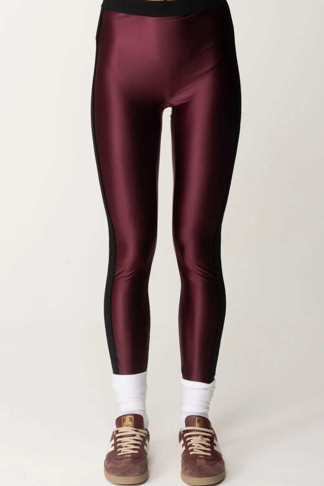 Donna Elisabetta Franchi Leggings In Lycra con Bande Logate