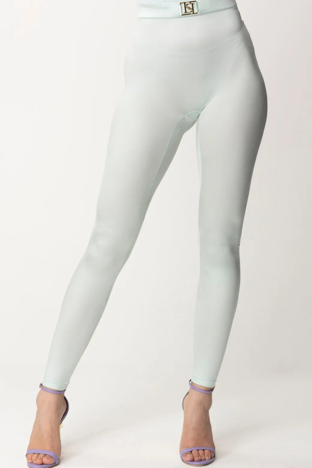 Donna Elisabetta Franchi Leggings In Lycra con Logo