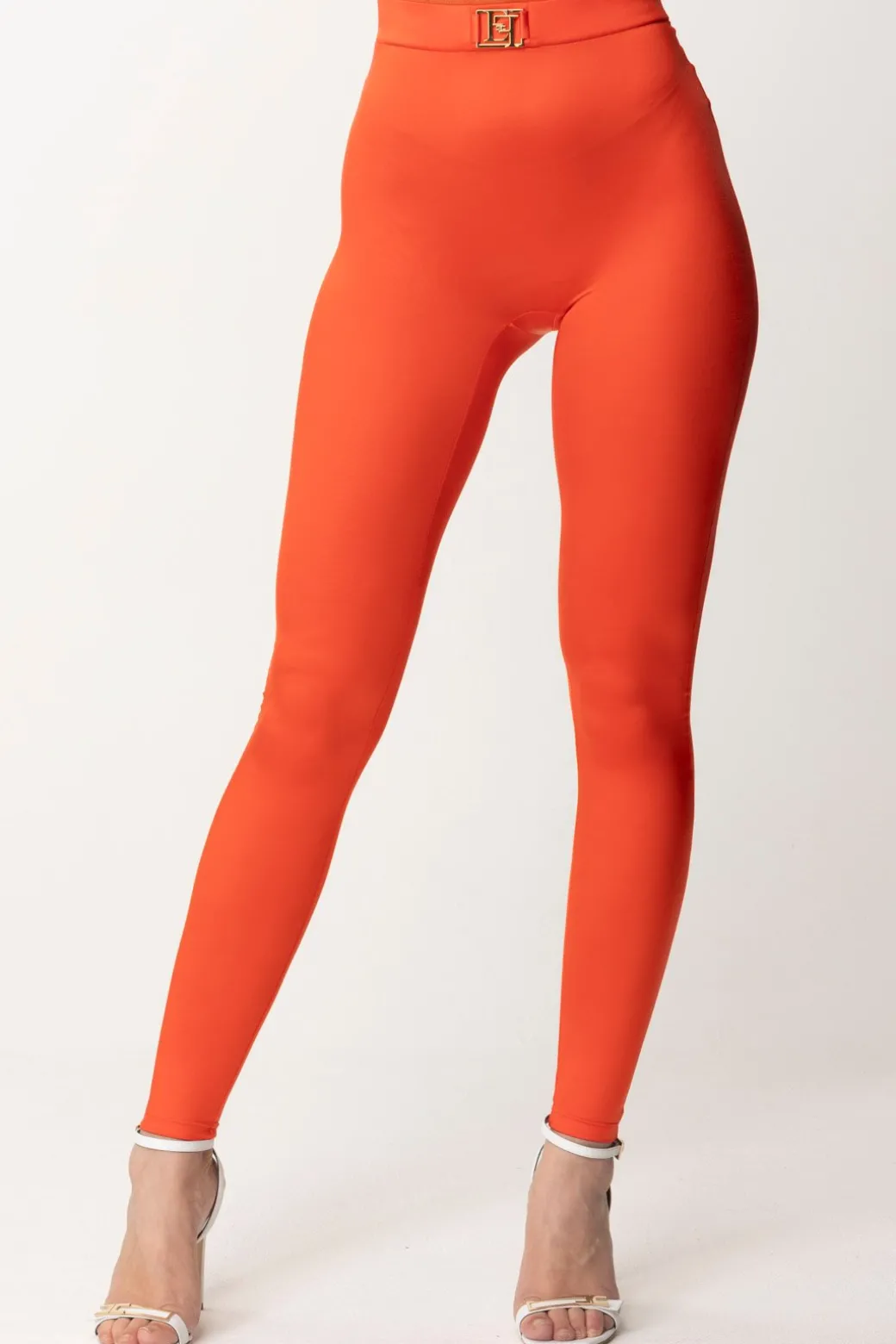 Donna Elisabetta Franchi Leggings In Lycra con Logo