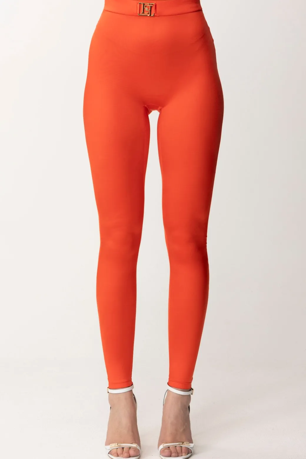 Donna Elisabetta Franchi Leggings In Lycra con Logo