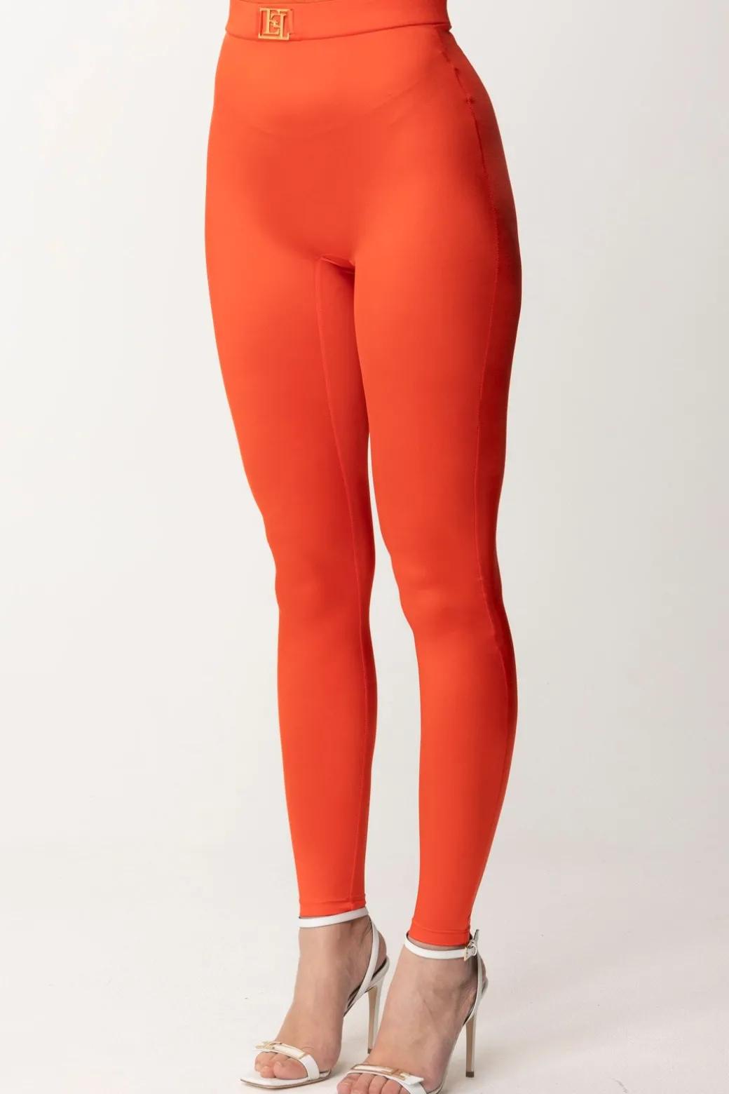 Donna Elisabetta Franchi Leggings In Lycra con Logo