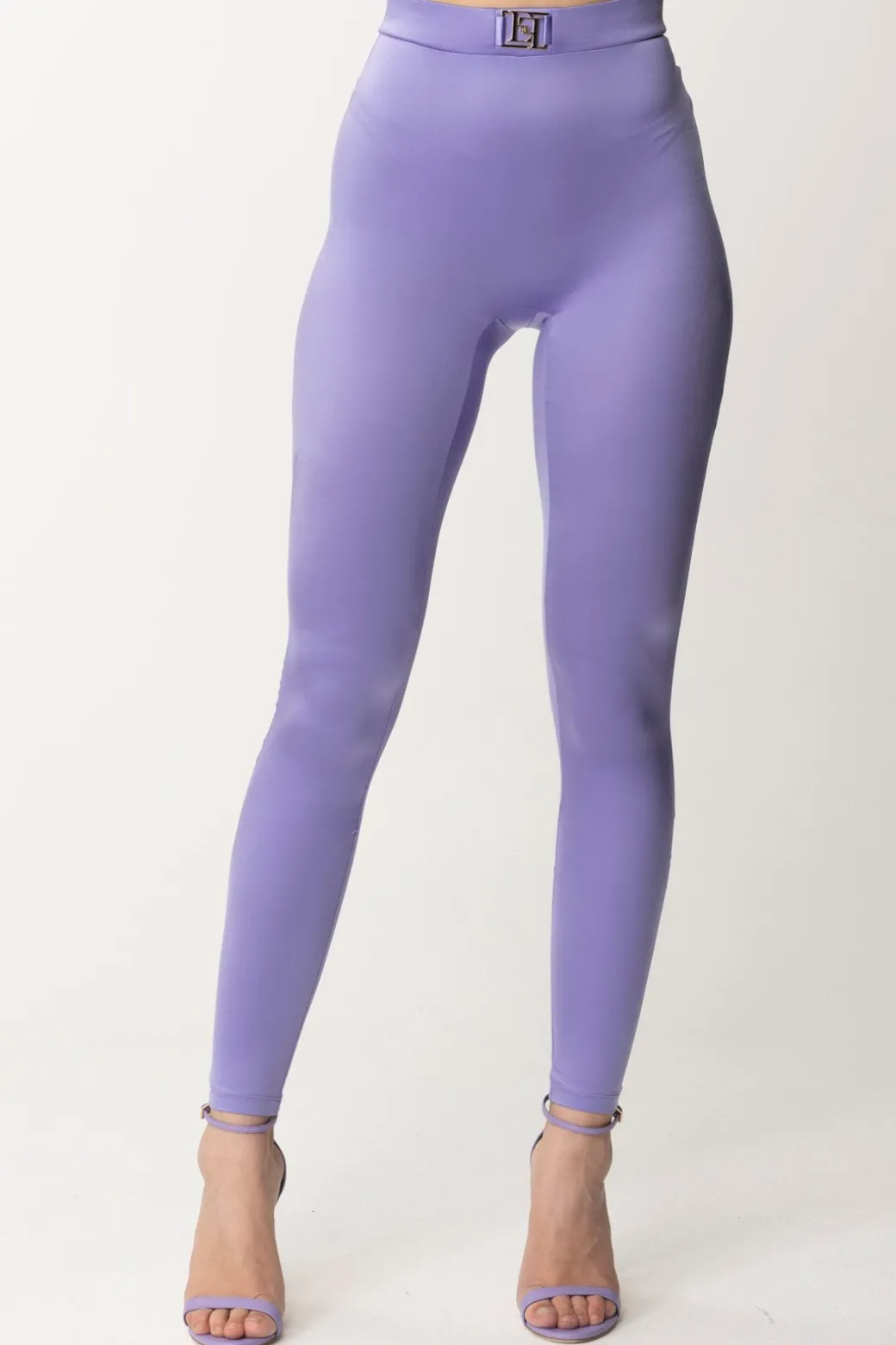 Donna Elisabetta Franchi Leggings In Lycra con Logo
