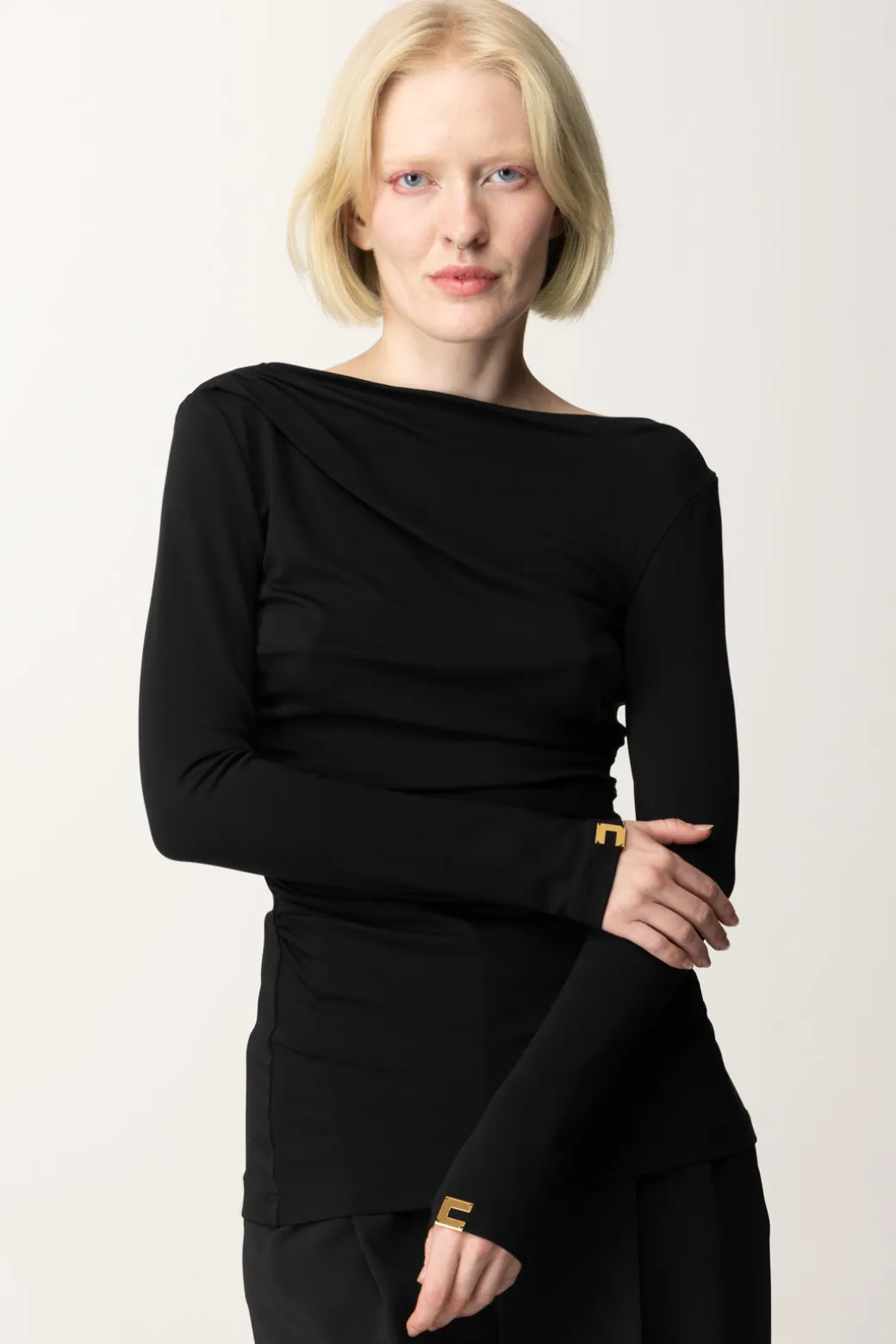 Donna Elisabetta Franchi Maglia con Drappeggio