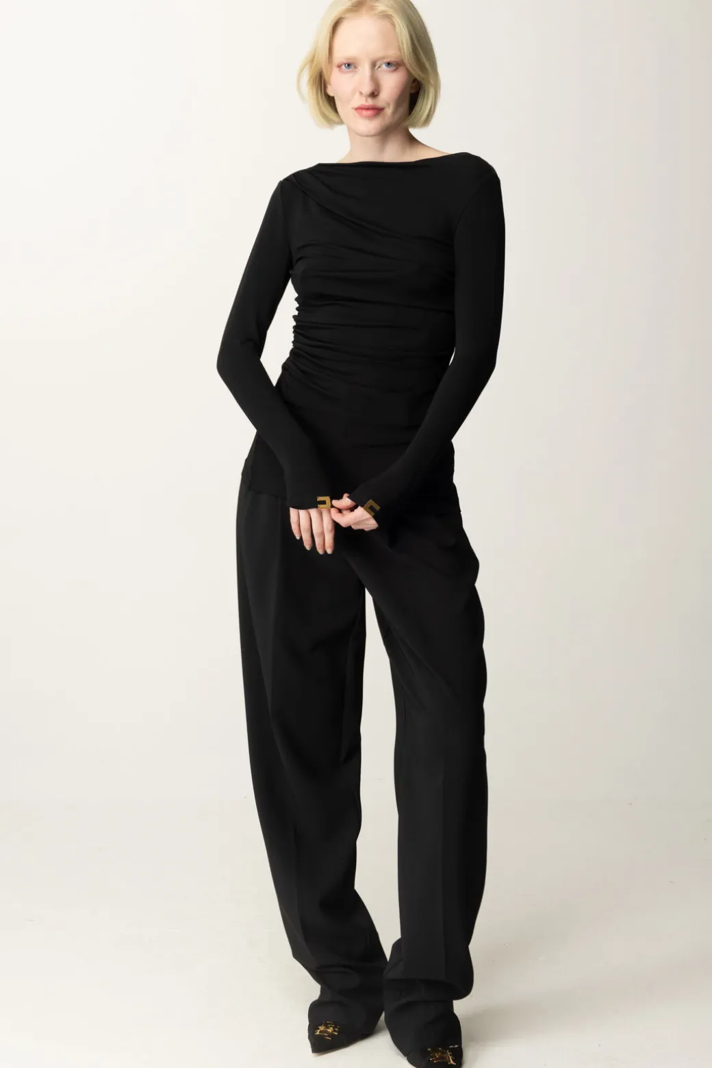 Donna Elisabetta Franchi Maglia con Drappeggio