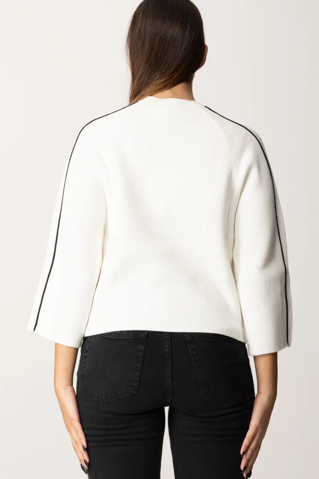 Donna Elisabetta Franchi Maglia Cropped In Viscosa con Patch Logo