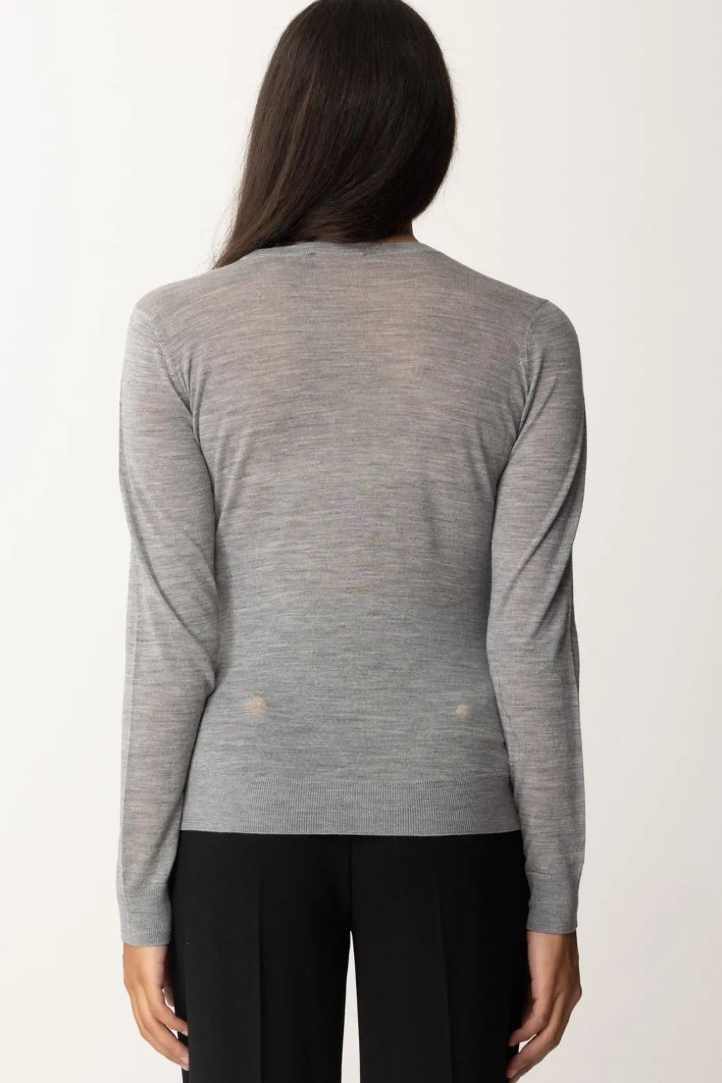 Donna Elisabetta Franchi Maglia In Lana Merino con Colletto Logato
