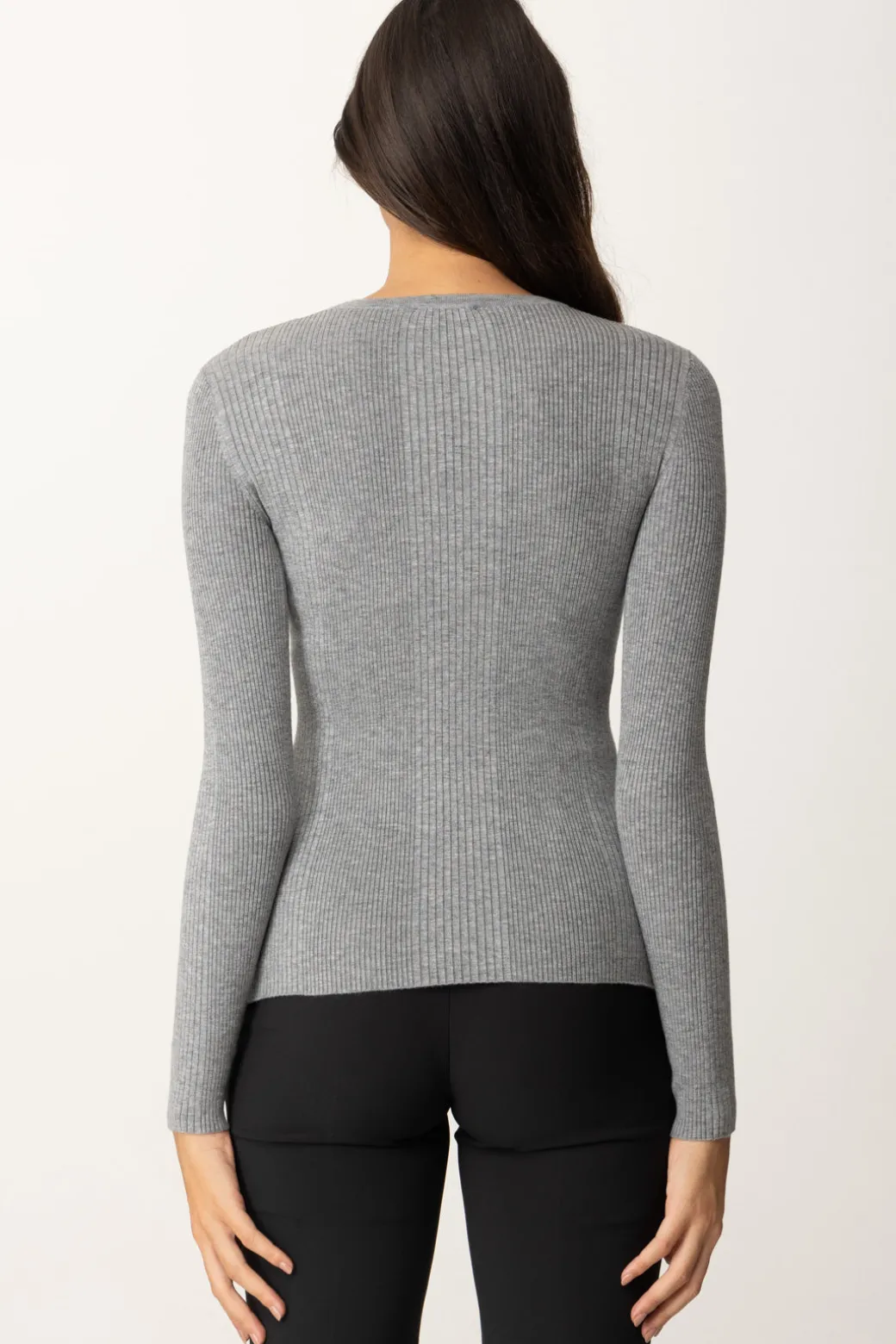 Donna Elisabetta Franchi Maglia Tricot Misto Seta con Ricamo Logo