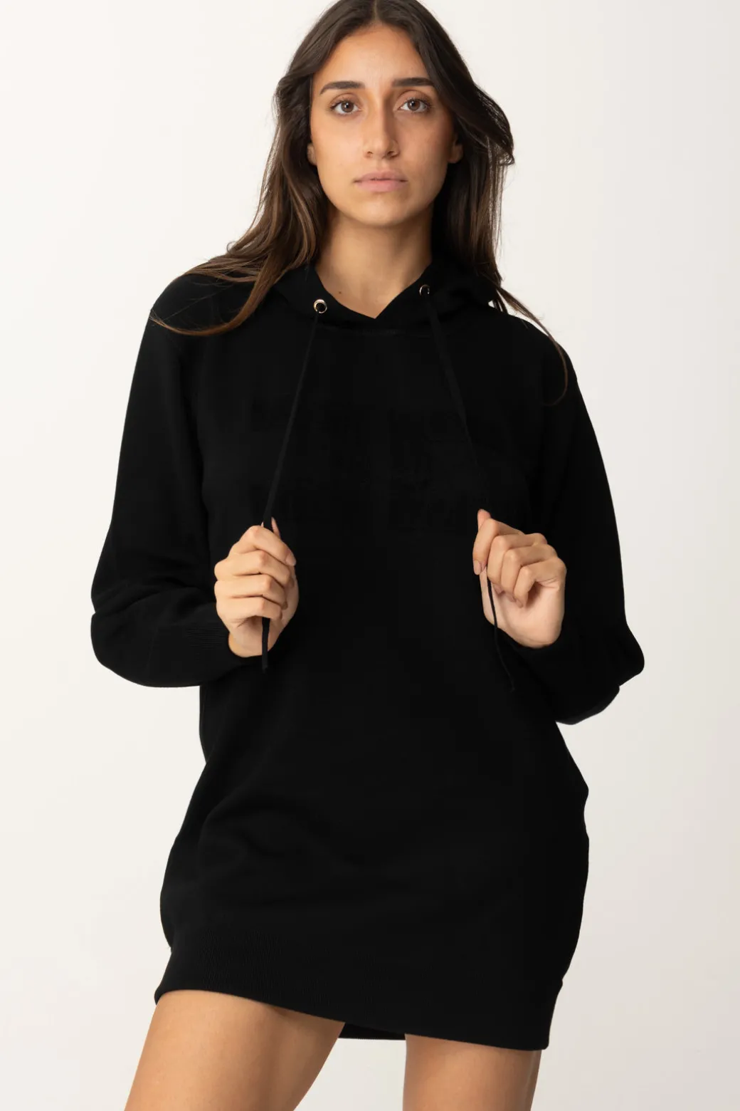 Donna Elisabetta Franchi Mini Abito a Felpa con Cappuccio