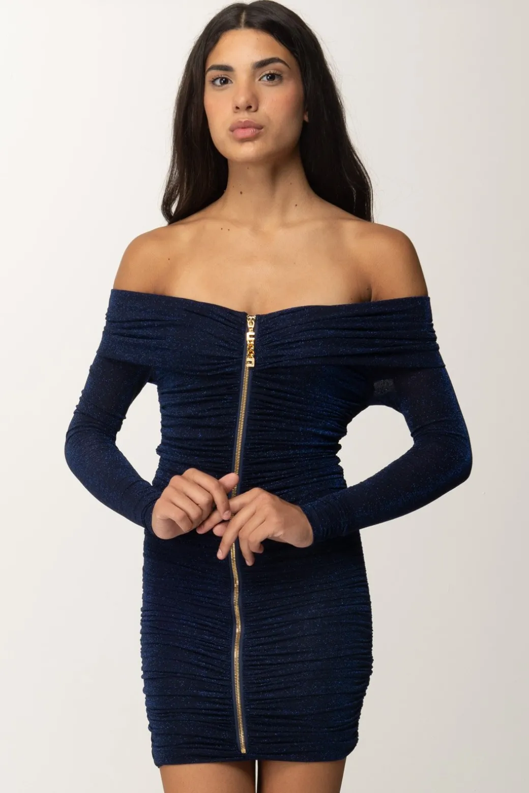 Donna Elisabetta Franchi Mini Abito Lurex con Zip
