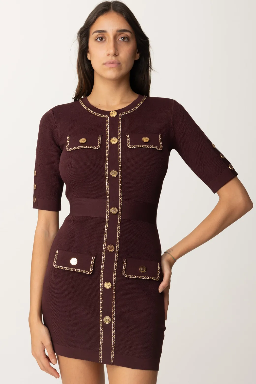 Donna Elisabetta Franchi Miniabito con Catena