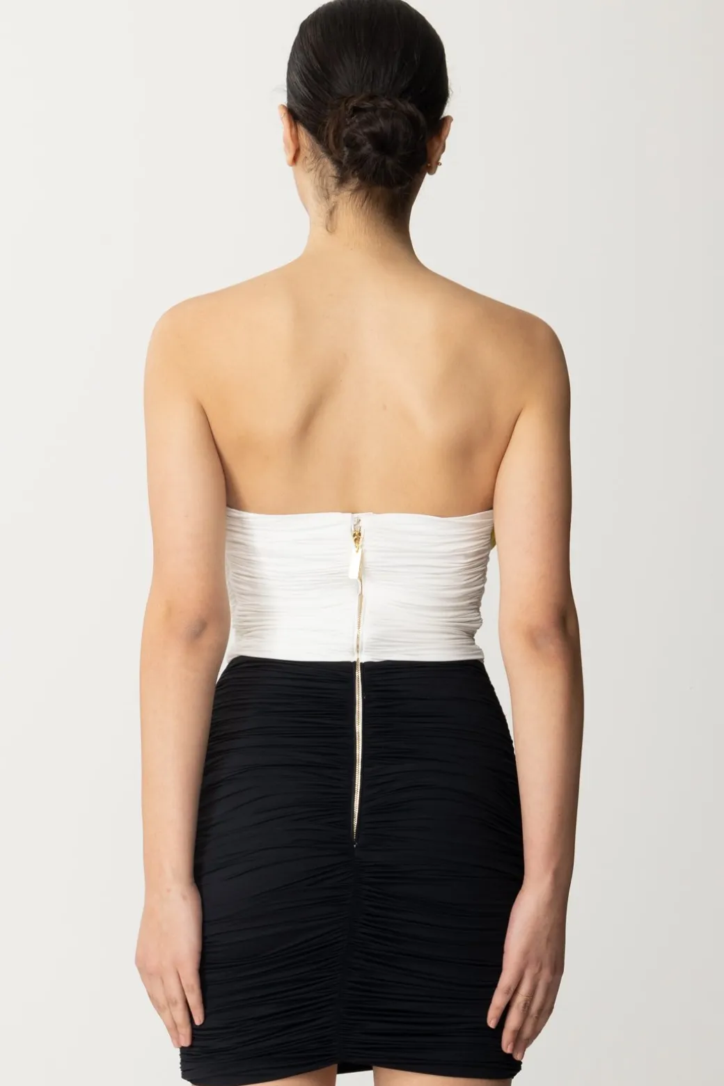 Donna Elisabetta Franchi Miniabito Tricolor Drappeggiato