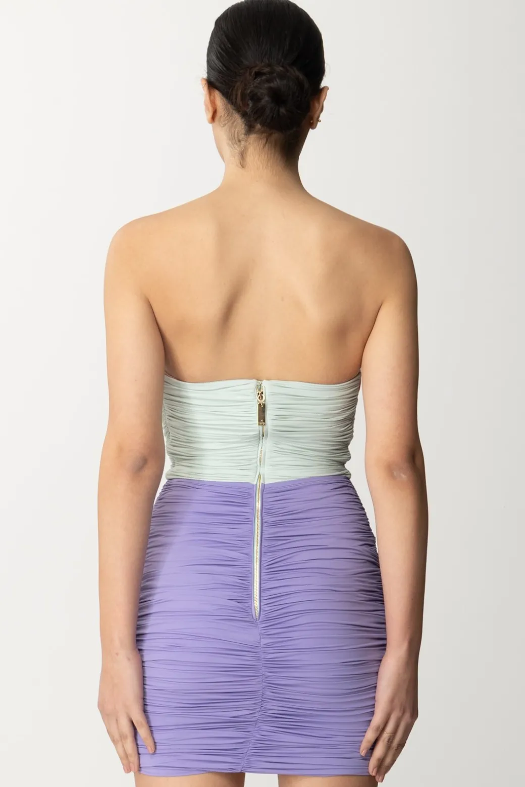 Donna Elisabetta Franchi Miniabito Tricolor Drappeggiato